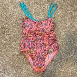 Shore Shapes One Piece Paisley Womens Swimsuit Size 34/W
